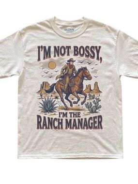 Gildan white cowboy humor Western country Graphic Tee